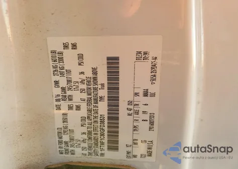 2016 Ford F150 z USA, uszkodzony, nr VIN 1FTMF1C80GFD38531